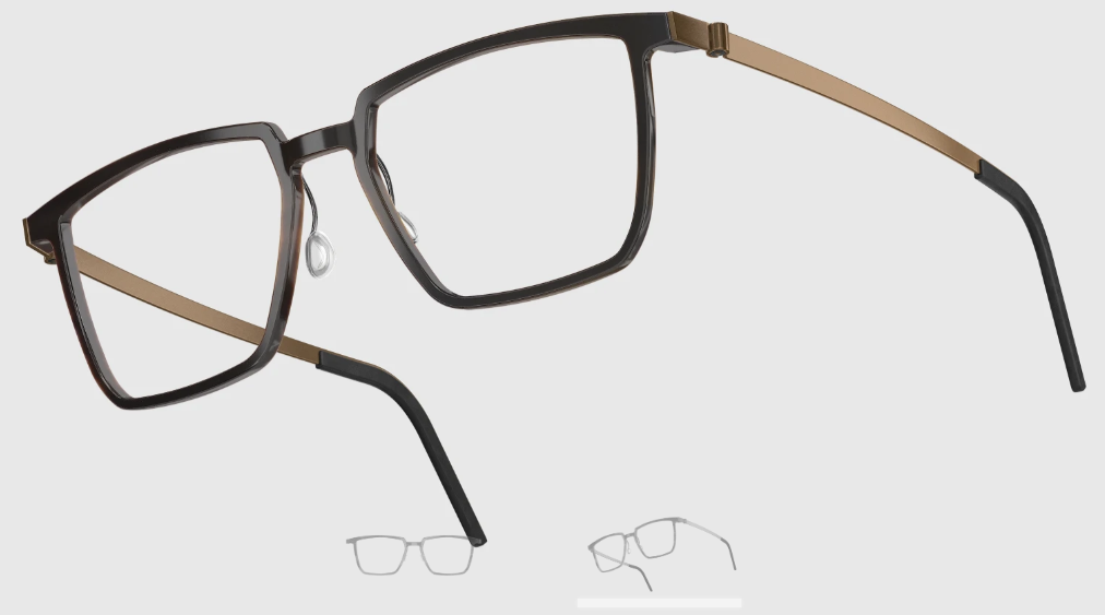 Lindberg Wood and Buffalo Titanium Rectangular Eyeglasses