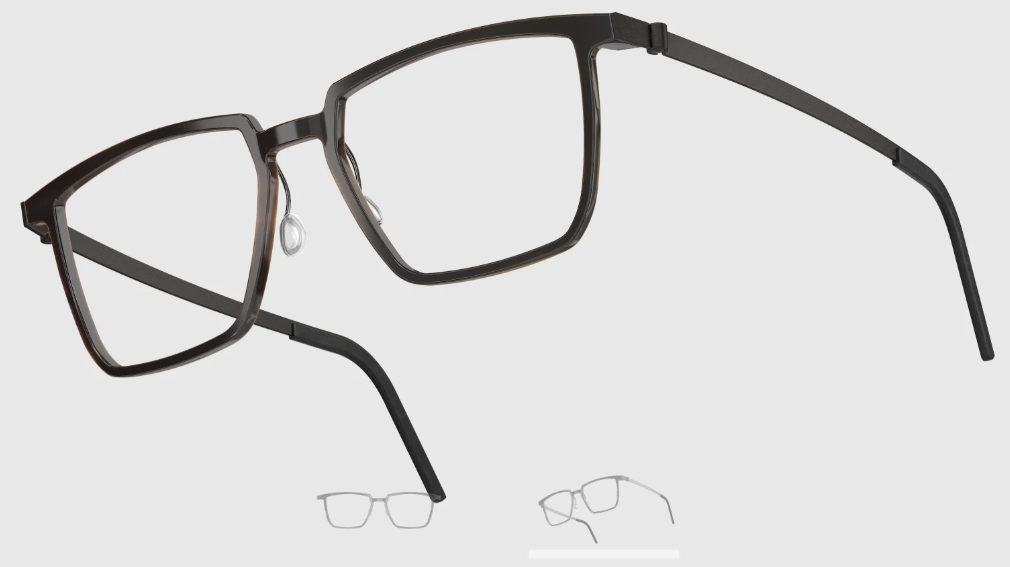 Lindberg Wood and Buffalo Titanium Rectangular Eyeglasses