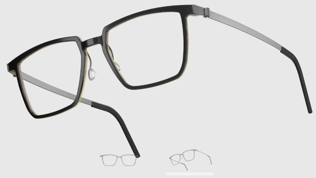 Lindberg Wood and Buffalo Titanium Rectangular Eyeglasses