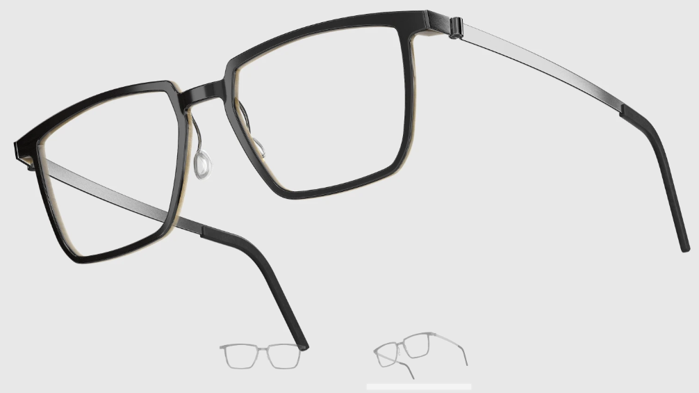 Lindberg Wood and Buffalo Titanium Rectangular Eyeglasses