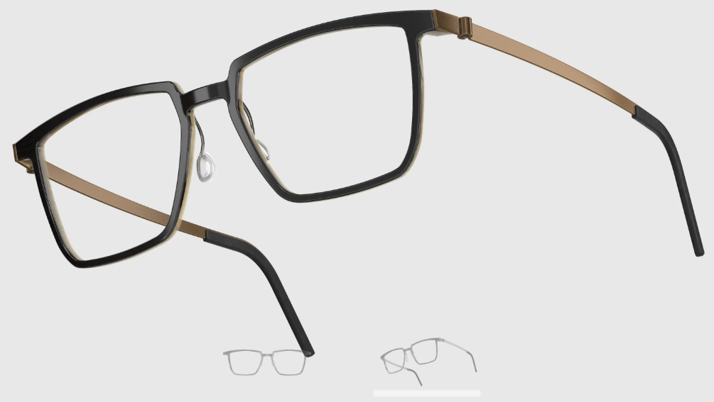 Lindberg Wood and Buffalo Titanium Rectangular Eyeglasses