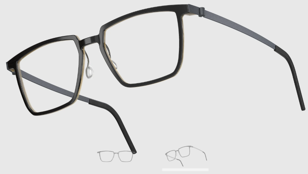 Lindberg Wood and Buffalo Titanium Rectangular Eyeglasses