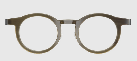 Lindberg Wood and Buffalo Titanium Round Eyeglasses