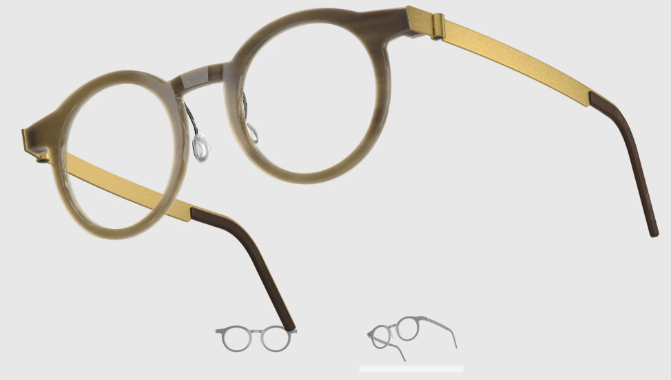 Lindberg Wood and Buffalo Titanium Round Eyeglasses