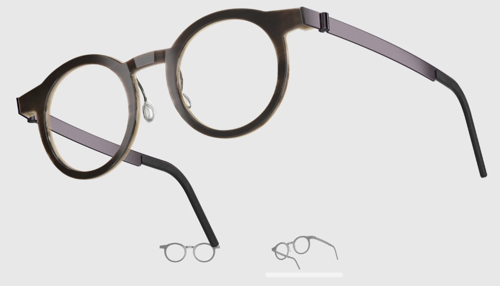 Lindberg Wood and Buffalo Titanium Round Eyeglasses