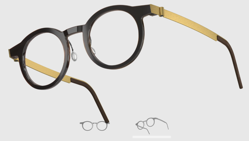 Lindberg Wood and Buffalo Titanium Round Eyeglasses