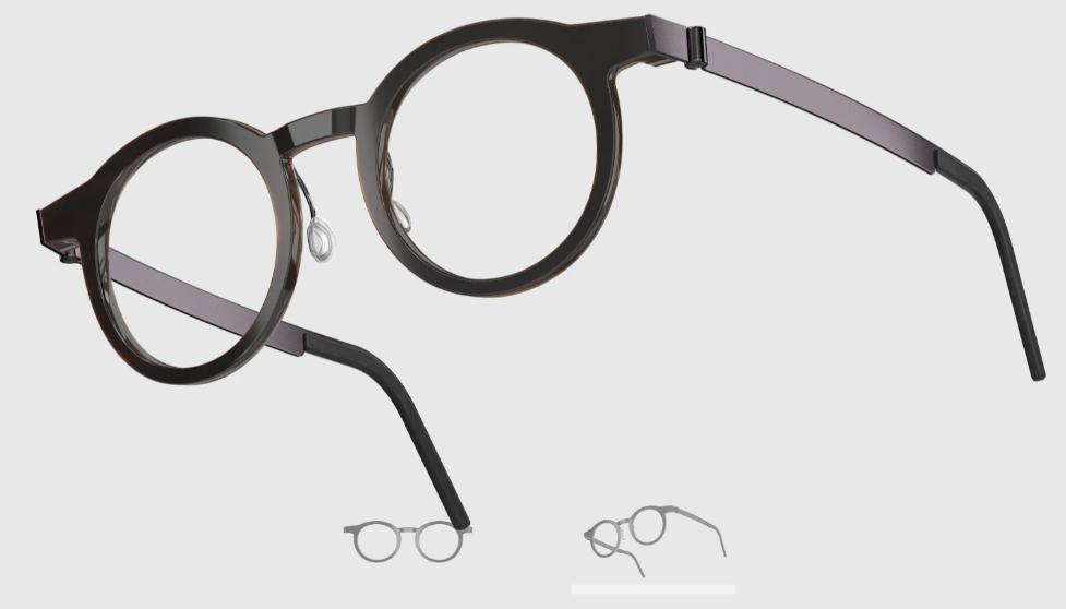 Lindberg Wood and Buffalo Titanium Round Eyeglasses