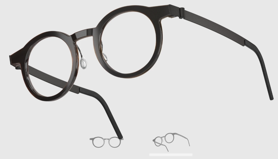 Lindberg Wood and Buffalo Titanium Round Eyeglasses