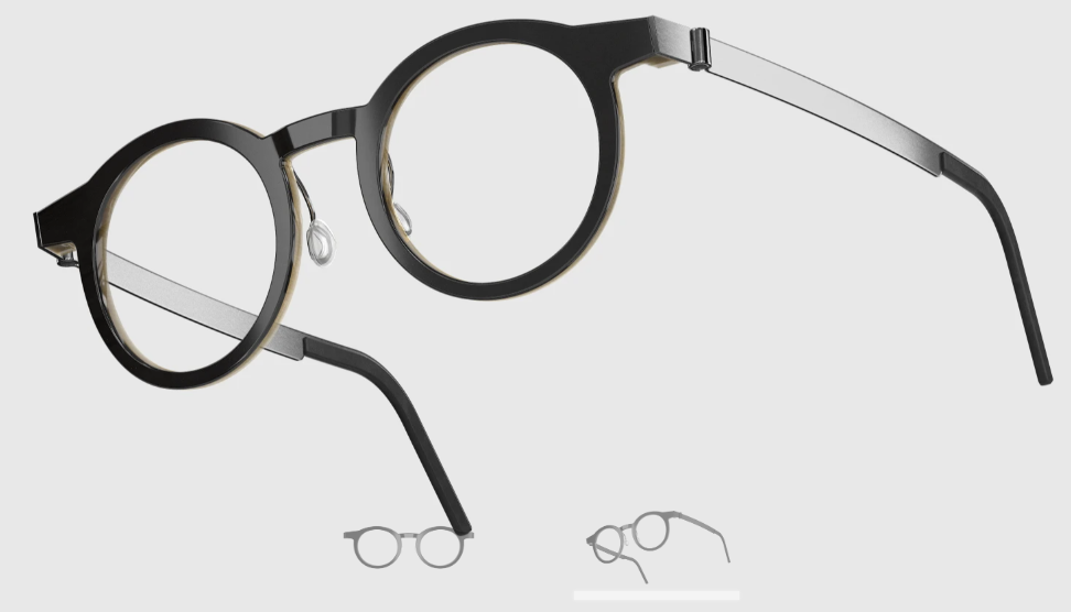 Lindberg Wood and Buffalo Titanium Round Eyeglasses