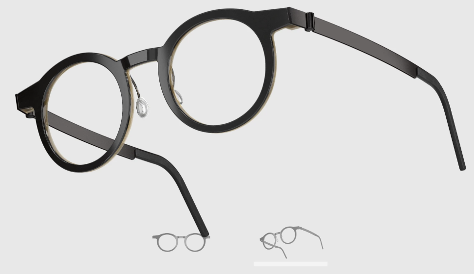 Lindberg Wood and Buffalo Titanium Round Eyeglasses