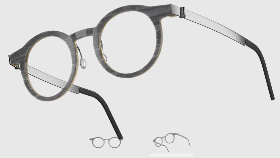 Lindberg Wood and Buffalo Titanium Round Eyeglasses