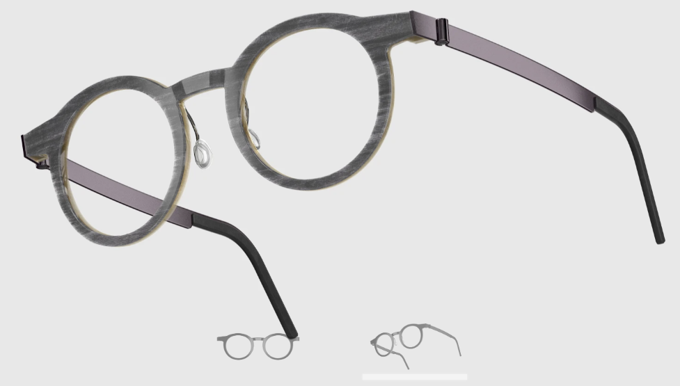 Lindberg Wood and Buffalo Titanium Round Eyeglasses