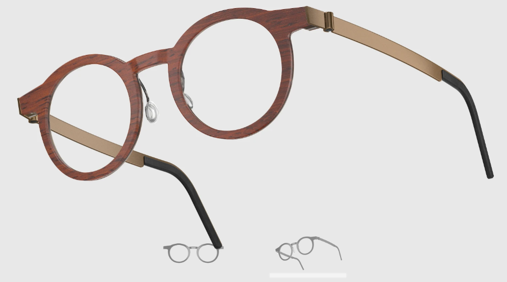 Lindberg Wood and Buffalo Titanium Round Eyeglasses