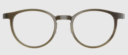 Lindberg Wood and Buffalo Titanium Round Eyeglasses