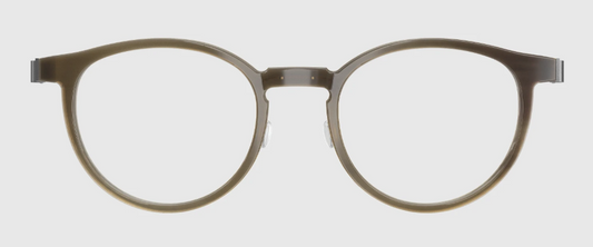 Lindberg Wood and Buffalo Titanium Round Eyeglasses