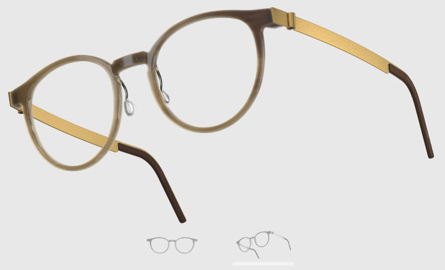 Lindberg Wood and Buffalo Titanium Round Eyeglasses