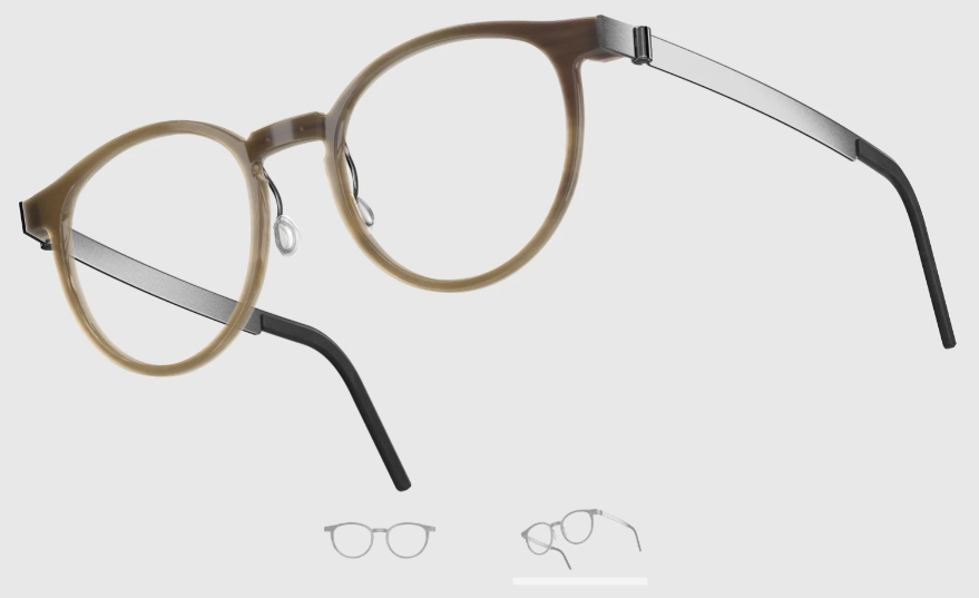 Lindberg Wood and Buffalo Titanium Round Eyeglasses