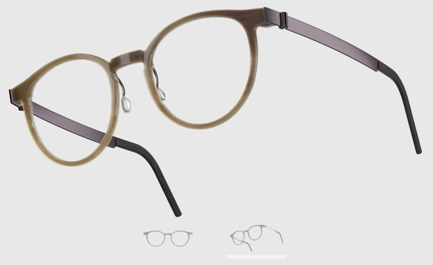 Lindberg Wood and Buffalo Titanium Round Eyeglasses