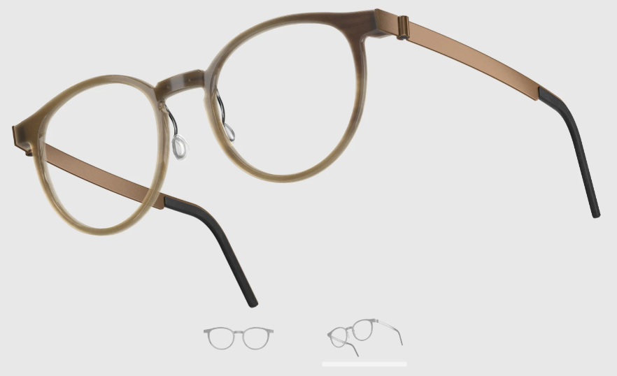 Lindberg Wood and Buffalo Titanium Round Eyeglasses