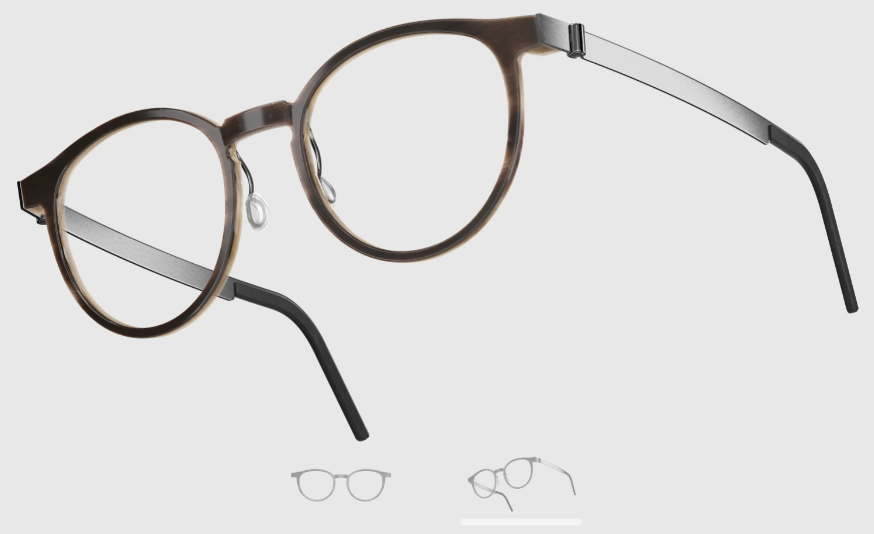 Lindberg Wood and Buffalo Titanium Round Eyeglasses