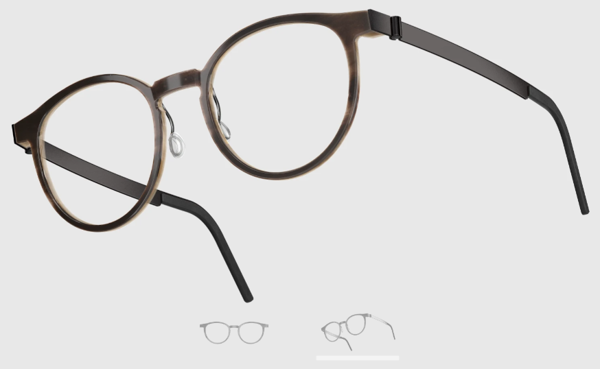 Lindberg Wood and Buffalo Titanium Round Eyeglasses