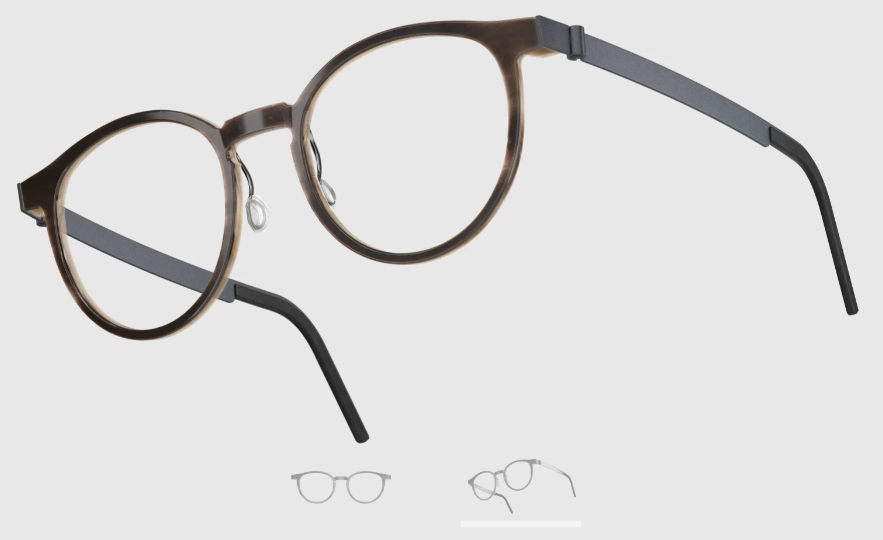 Lindberg Wood and Buffalo Titanium Round Eyeglasses