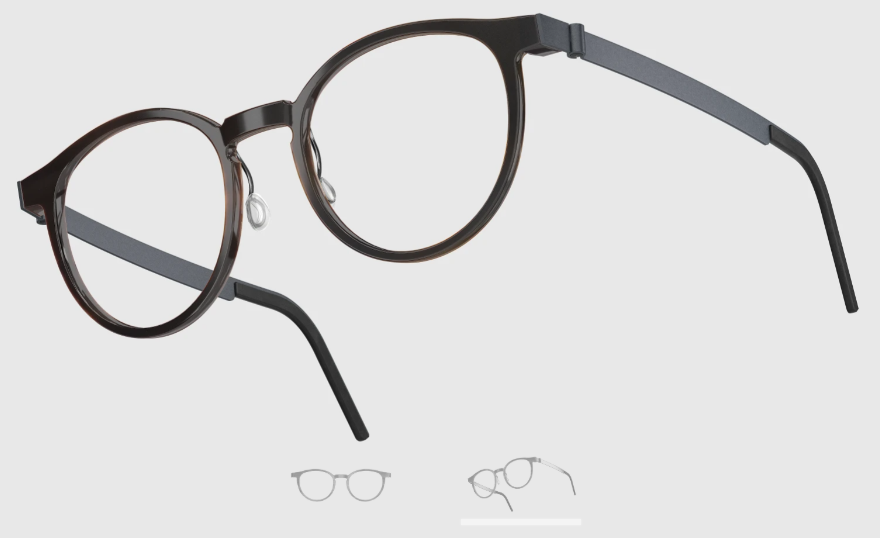 Lindberg Wood and Buffalo Titanium Round Eyeglasses