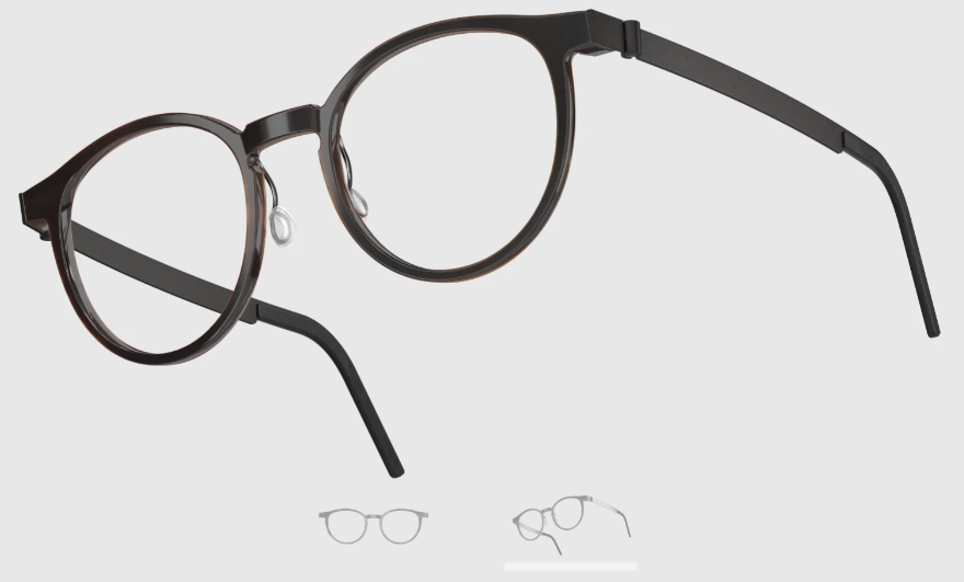 Lindberg Wood and Buffalo Titanium Round Eyeglasses