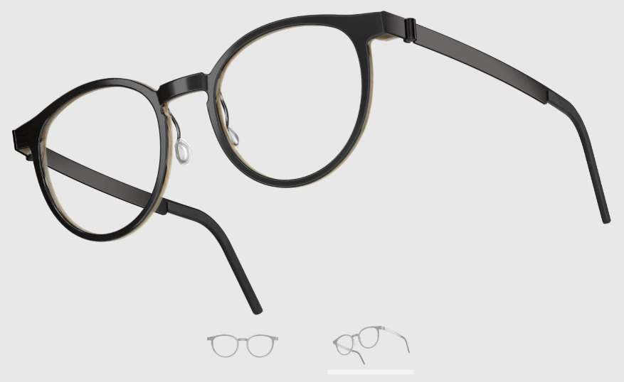 Lindberg Wood and Buffalo Titanium Round Eyeglasses