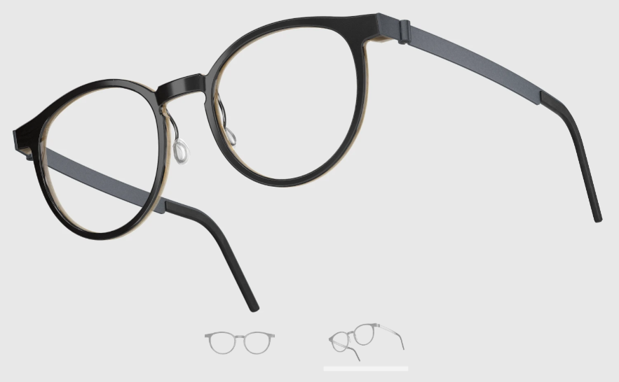 Lindberg Wood and Buffalo Titanium Round Eyeglasses