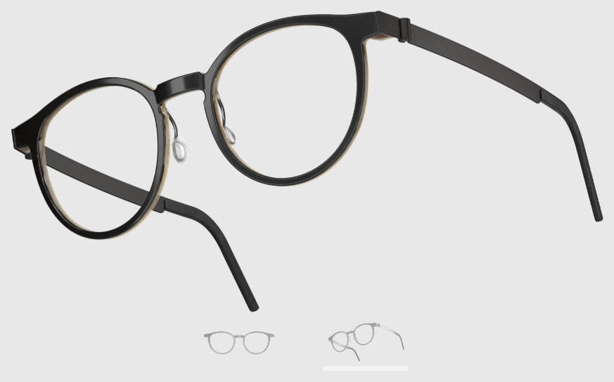 Lindberg Wood and Buffalo Titanium Round Eyeglasses