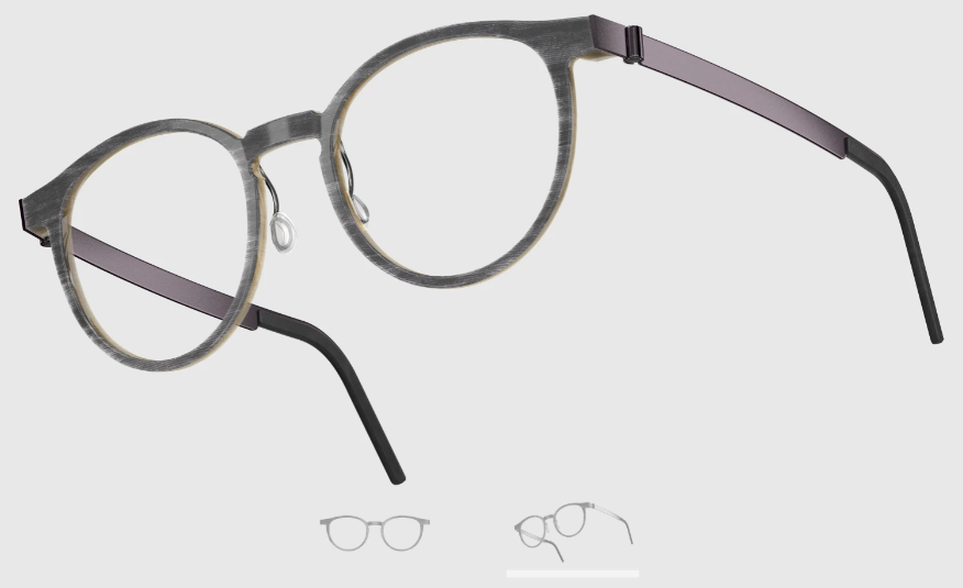 Lindberg Wood and Buffalo Titanium Round Eyeglasses