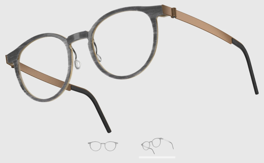 Lindberg Wood and Buffalo Titanium Round Eyeglasses