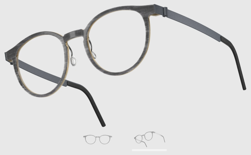 Lindberg Wood and Buffalo Titanium Round Eyeglasses