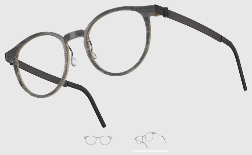 Lindberg Wood and Buffalo Titanium Round Eyeglasses