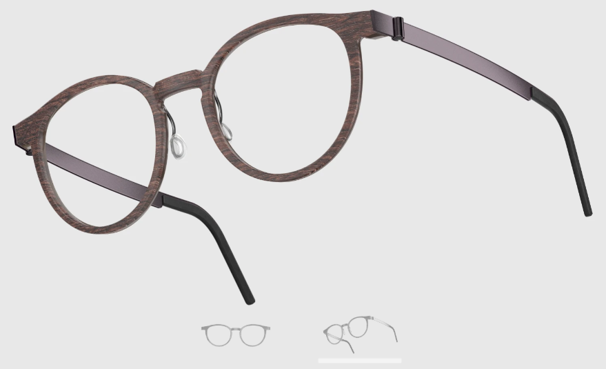 Lindberg Wood and Buffalo Titanium Round Eyeglasses