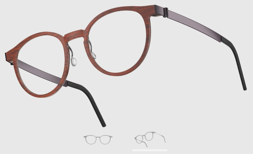 Lindberg Wood and Buffalo Titanium Round Eyeglasses