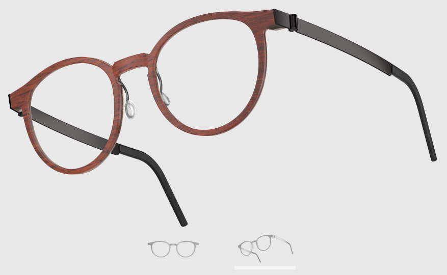 Lindberg Wood and Buffalo Titanium Round Eyeglasses