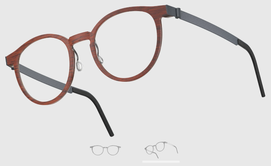 Lindberg Wood and Buffalo Titanium Round Eyeglasses