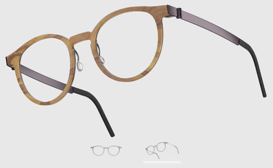 Lindberg Wood and Buffalo Titanium Round Eyeglasses