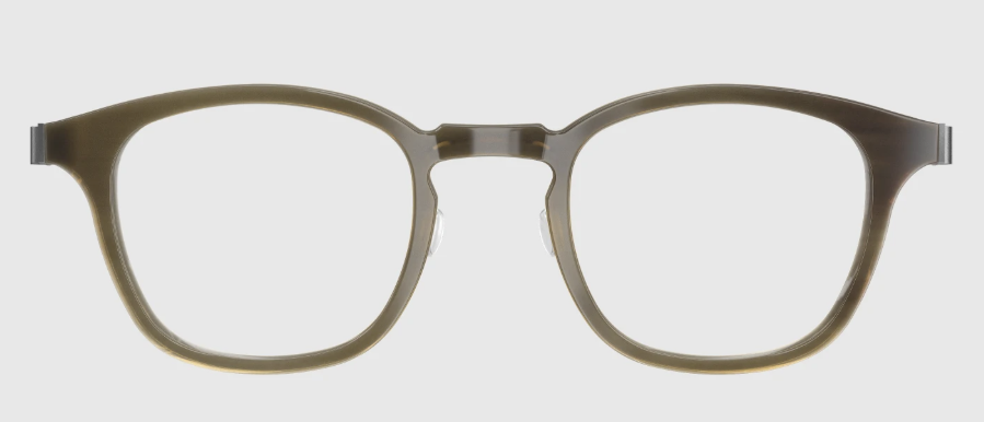 Lindberg Wood and Buffalo Titanium Square Eyeglasses