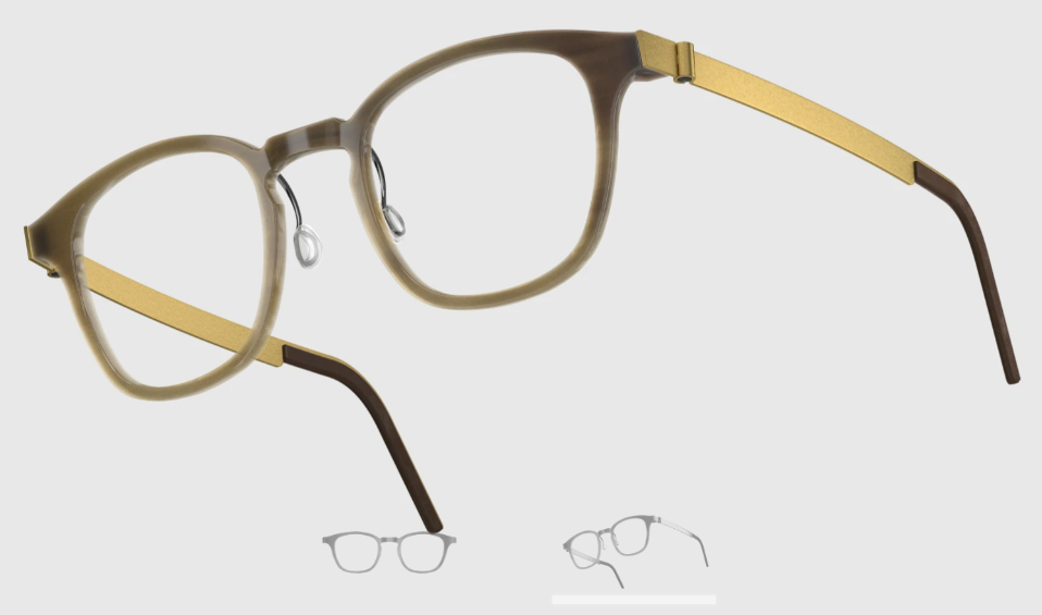 Lindberg Wood and Buffalo Titanium Square Eyeglasses