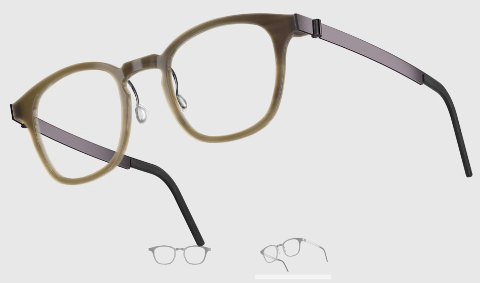 Lindberg Wood and Buffalo Titanium Square Eyeglasses