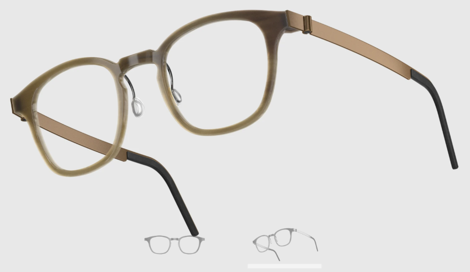 Lindberg Wood and Buffalo Titanium Square Eyeglasses