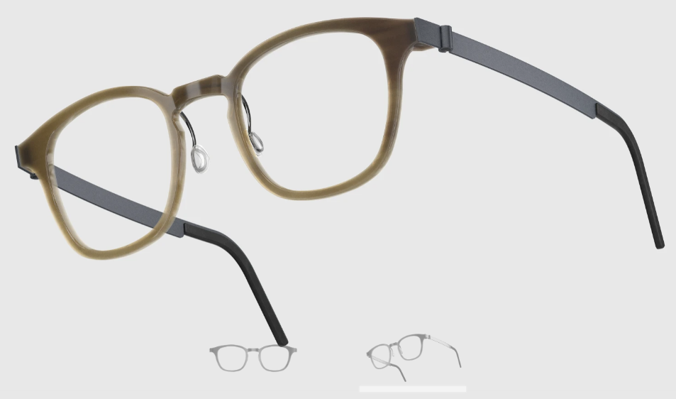 Lindberg Wood and Buffalo Titanium Square Eyeglasses