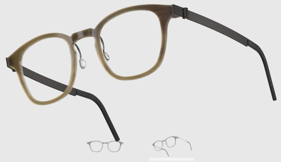 Lindberg Wood and Buffalo Titanium Square Eyeglasses