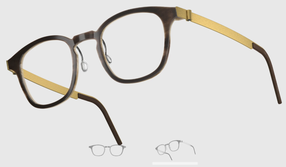 Lindberg Wood and Buffalo Titanium Square Eyeglasses