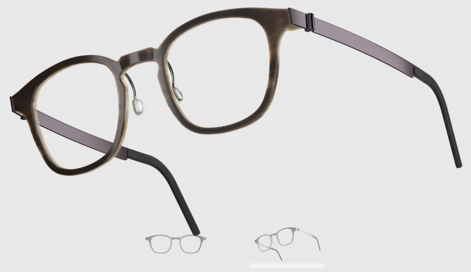 Lindberg Wood and Buffalo Titanium Square Eyeglasses