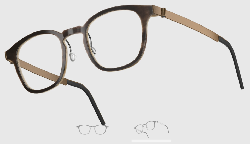 Lindberg Wood and Buffalo Titanium Square Eyeglasses