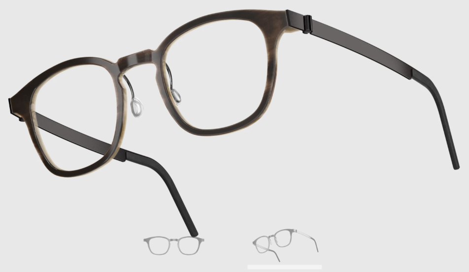 Lindberg Wood and Buffalo Titanium Square Eyeglasses